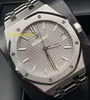 Relógio de pulso Diamond AP Royal Oak Series 15500ST mostrador de aço de precisão cinza com parte traseira transparente masculino moda lazer negócios relógio de máquinas esportivas