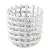 Ceramic Handwoven Storage Basket Makeup Pen Holder INS High grade Cream Style Home Decoration Ornament Flower Pot 240318