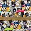 Fabric Lovely 100% Cotton Fabric Colour Bottom Cartoon Cats Pattern Digital Print Sewing Material DIY Home Patchwork Dress Clothing