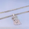 10K 14K massief gouden handinstelling Iced Out Vvs Moissanite diamanten ketting Jezus stuk hanger
