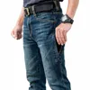 tactical Jeans Men Multiple Pockets Wear-resistant Cargo Trousers Male Outdoor Busin Classic Casual Straight Mens Jeans Pants m148#