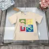 Classics Baby T-shirt Kids Designer Vêtements Clain à manches courtes Child Tshirt Taille 100-150 cm Plaid carré multi-couleurs Filles Boys Tees 24MA