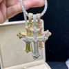 Hiphop sieraden Nieuwkomers 3D-ontwerp Iced Out Diamonds Solid Sterling Sier Moissanite Cross Hanger