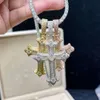 Hip Hop Jewelry New Arrivals 3D Design Iced Out Diamonds Solid Sterling Sier Moissanite Cross Pendant