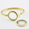 Bracciale 30mm 25mm Colore oro Acciaio inossidabile 316L Vite Medaglione galleggiante Bangle7 Bracciale con ciondoli da 8 pollici FemaleBangle237I