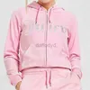 Sweats à capuche pour femmes Sweatshirts Y2k Zip Up Strass Lettre Imprimer Sweat à capuche pour femme 2023 Surdimensionné Goth Punk Vestes À Manches Longues Rose Streetwear 24328