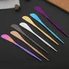 Knives 2Pcs Stainless Steel Matte Butter Knife Cheese Dessert Jam Spreaders Cream Knifes Utensil Cutlery Colorful Party Tools