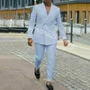 Élégant blanc hommes costume mariage marié Tuxedos veste fête formelle personnalisé double boutonnage mâle blazer pantalon Trajes De Hombre Q38O #