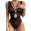 Lingerie sexy pour femmes dentelle érotique Babydoll Body sous-vêtements Catsuit Teddy érotique Dr pour le sexe Lenceria Costumes exotiques U9uu #