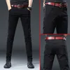 fi 2024 New Arrival Gray Denim Slim Designer Men's Jeans for Men Casual Drawstring Spring Autumn Pants Stretch Trouser Q8em#