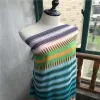 Tyg 1 meter 100% Mulberry Silk 10 Momme Georgette Silk Thin Fabric Colorful Stripes Tryckt 138 cm 54 "bred vid gården JJ041