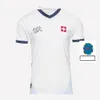 2024 Suisse Jerseys de football 24 25 Xhaha Embolo Okafor Sow Shaqiri Eedi Seferovic Omlin Kids Kit Mens Set Football Shirts Swiss Retro 1994 Home Away Red White