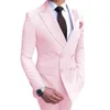 Elegant rosa dubbelbröst herrdräkt Tvåstycksjacka+byxor formell bankett bröllop smal fit manlig set u7mp#