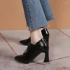 Dress Shoes 2024 Spring Women's Deep Mouth Thick Heel Pointed High Heels Solid Color Two Wear Versatile Fashion