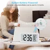 Wanduhren Mini Digitaluhr Temperatur Luftfeuchtigkeit Tragbarer Tisch Hygrometer Home Office Batterie LED