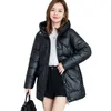 Novo No W Glossy Down Cott Jaquetas Mulheres Lg Casaco Casual Com Capuz Parka Casaco Jaqueta de Inverno Plus Size Frio Outerwear 4XL E5Hj #