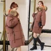 grande cappotto invernale in pelliccia parka ispessito da donna sciolto lg cappotto invernale in piumino cott donna piumino parka da donna 2018 m Outwear A8dQ #