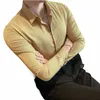 11 ألوانًا أصفر الرجال قميص فاخر لينة LG قميص الأكمام Busin Dr Man 4xl Slim Fit Blouse Plouse Chemise Homme Camisa T5ch#