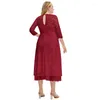 Casual Dresses 2024 European And American Plus Size Women's Clothes Lace Evening High Quality Bridesmaid Dress