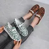 Casual Shoes 2024 Women Sneakers Canvas Solid Leopard Breathable Woman Flats Spring Lace Up Round Toe Flat