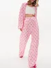 Accueil Vêtements CHQCDarlys Femmes S Casual Pyjama Ensemble 2 Pièces Lounge Tenues Y2K Manches Longues Chemises Hauts Et Pantalons Vêtements De Nuit Loungewear