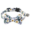 Ropa para perros gato mascota collar ajustable campana corbata gatos cachorro floral gatito arco collar pequeños collares accesorios