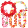 Fleurs décoratives 5 pièces coloré hawaïen Leis fleur artificielle collier guirlande plage Hula danse cou boucle Tropical Luau fête faveurs