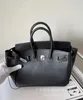 Una borsa classica classica di Birknns in pelle di alta classe in pelle nera argento versatile versatile versatile a grande capacità di grande spalla a croce femminile