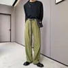 Pantalon pour hommes Luzhen Printemps Ceinture à la mode Décorer Design plissé Costume droit Couleur unie Mode coréenne Pantalon élégant LZ2095