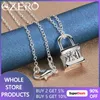 Hängen Alizero 925 Sterling Silver 16-30 tum kedjan Square Roman Siffror Pendant Necklace For Women Men Fashion Party Charms Jewelry