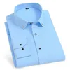 Męska koszulka z rękawów LG Dr Casual Solid Color Rutynowa Rutyna Projekt Busin Męskie koszule społeczne dla mężczyzn biały czarny niebieski granatowy t8ff#