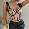 heliar Women Summer Lace Up Straps Crop Tops Patchwork Stripe Sexy Tank Top Beach Camis Streetwear Tube Tops Spring r9Gq#