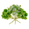 Decorative Flowers 3 Bunches Fake Imitated Plant Artificial Shamrock Leaf Layout Green Picks