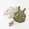 Clothing Sets Girls Clothes Korean Version Small Floral Top And Romper Two Piece Set
