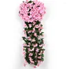 Decorative Flowers 2pcs Simulated Flower Violet Wall Hanging Vine Wedding Home Balcony Decoration Artificial