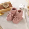 Primeros caminantes, zapatos para bebés, botas tejidas de Color sólido para niños y niñas, calzado infantil Unisex de fondo suave, botines para niños de 0 a 18m