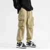 Men's Pants Korean Retro Street Multi-pocket Work Tide Drawstring Loose Trousers Dance Sports College Style