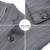 Meilleure qualité Hommes Casual Classique Gris Noir Blazer 2022 Nouveautés Printemps et Automne Mâle Rayé Busin Costume De Luxe Vestes T32r #