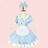 Japonais Sky Blue Anime Soft Sister Outfit Sweet Kawaii Lolita Costume Cosplay Restaurant Maid Dr Bunny Uniforme Femmes Costume a2iz #
