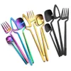 24pcs Black Cutlery Set Spoon Fork Knife Tableware Kitchen Decor Dinnerware Sets Ice Cream Desserts Soup Coffee Use 240318