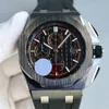 Relógio masculino 44mm vidro de safira movimento mecânico automático função de tempo designer de luxo relógios pulseira de borracha caixa de relógio de cerâmica relógio de pulso de alta qualidade
