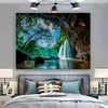 Tapestries Painting Landscape Decoration Wall Tapestry Stump Room Hanging Waterfall And Tree Decor Vintage Bedroom