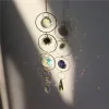 Suncatchers 4 Stück Sonnenfänger zum Aufhängen, Kristall-Mondfänger, Anhänger, Windspiele, Regenbogenprisma, Fensterglocke, Weihnachtsbaum, Heimdekoration