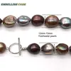 Colgantes 12 mm a 15 mm Gris Marrón Café Mezclado Barroco Irregular Sin semillas Cara áspera Perlas Gargantilla de agua dulce Collar de atención Cierre OT