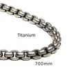 Hänghalsband ren titanboxkedja halsband 3mm mäns unisex icke allergisk hudvård hälsosam storlek komplett lättvikt och anti