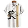 Men's Casual Shirts Short Sleeve Shirt Hawaiian T-Shirt Guitar 3D Print Loose Music Striped Large Size XS-5XL