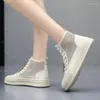 Chaussures décontractées d'été pour femmes, grand filet, haut ajouré, fond épais, tête en strass, G608