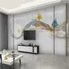 Wallpapers Milofi Personalizado Grande Papel de Parede Mural 3D Mão Desenhada Linhas Abstratas Tinta Paisagem Alce Fundo