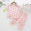 T-shirts Baby Girls Clothes Childrens Pajamas Summer Thin Two-piece Girl Baby Short-sleeved Clothing Home Clothing Set24328