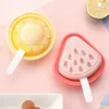 Moules de cuisson en forme de fruit, fabricant de crème glacée réutilisable, en silicone avec couvercle pour bricolage, gelée de Pudding, amusant, fait maison